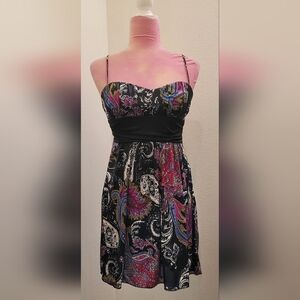 Speechless Black and Pink Paisley Spaghetti Strap Dress